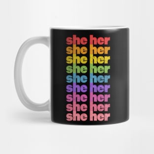 She/Her Pronouns // Retro Faded Design  .... Pronouns matter! <3 Mug